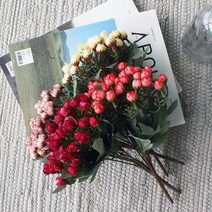 샤이닝홈 이너스 조화 미니 봉장미 부쉬 1P /인테리어 조화꽃/장식소품, 크림/버건디