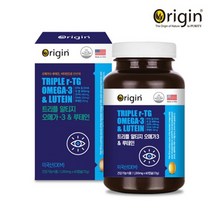 오리진 트리플 알티지 오메가-3 루테인 비타민D3 마리골드꽃추출물 빌베리 rtg 오메가-3 EPA DHA 60캡슐1병