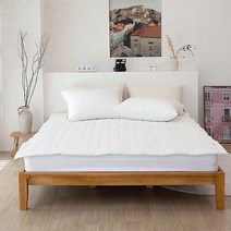 천솜이 [천솜이] 비앙카 피그먼트워싱 목화솜 초고밀도100수 순면침대패드(LK 180*200), 중형/그레이