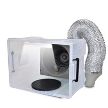 프라모델 도색부스 피규어 스프레이 페인트 에어브러쉬 색칠 작업대, 그레이 비고러스 스타 + 로터 2m 관 + 플랫 입구