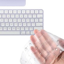2021 애플 아이맥 iMac M1 21/24/27 매직 키보드 터치 ID 키스킨 방수 커버 투명 TPU