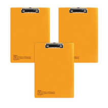 비팬시 퓨어칼라 클립보드 A4, 주황, 3개