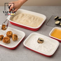 오븐/전자레인지 사용가능한 세라믹 밧트+랙 다용도 트레이 2종 세트 1~4호 중 택1, 레드