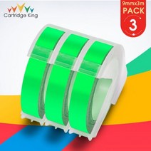 엠보싱 라벨 메이커 DYMO 테이프 교체 9mm 문자 스티커 Dymo 1610 1880 12965 프린터 타자기, Fluorescent Green