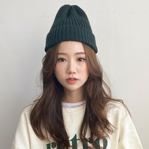 아모르데이 여성용 릴커비니 무지 골지조직 데일리 니트 비니 모자