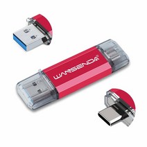 WANSENDA OTG 타입 C 및 USB 3.0/3.1 플래시 드라이브 32GB 64GB 128GB 256GB 512GB USB 썸 드라이브 안드로이드 장치/PC/맥용 (32GB, Red_32GB