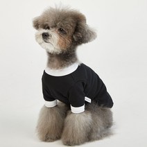 럭키페터 컬러링거 강아지 옷 소형견 대형견 티셔츠, 블랙/화이트