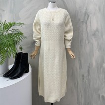 행복여[신상무배]엠마 스카시 양 슬릿 루즈핏 니트 원피스