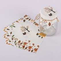 입구밀봉 포장지 푸딩한봉 종이 꿀병 소가죽지 창의적 병뚜껑 택배 선물포장 병, 갈색 015-11X11cm 50장