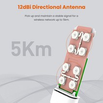 휴대용 공유기Tenda-2.4GHz 야외 장거리 CPE 12dBi 5km + 포인트 투, 04 add AU plug