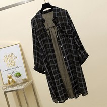 빅사이즈 여성의류 2020 년 신 여름옷 뚱뚱한 유럽풍 롱셔츠 코트 미디롱 200 트렌드 288954581