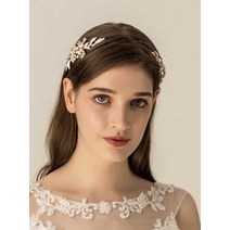 셀프웨딩 신부 헤어악세사리 티아라 촬영 소품여성과 신부 금박 꽃 머리띠 결혼식 파티 헤드 피스