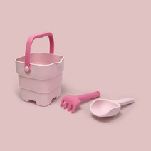 [아이브릭] 휴대용 접이식 실리콘 모래놀이 세트, PINK