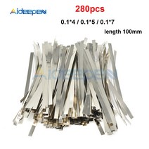 니켈스트립 280pcs 도금 강철 플레이트 스트랩 시트 18650 배터리 스폿 용접기, 0.1x4x100 280개