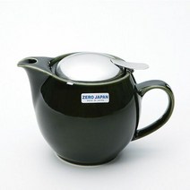 제로재팬 실용적인 도자기 라운드 티포트 450ml 안티크그린, 단일속성
