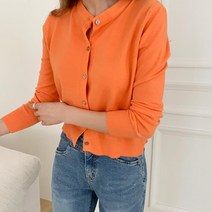 여자 비비드 팝컬러 비스코스 봄 소프트 니트 가디건