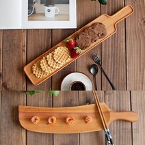 홈파티 나무 서빙보드 마호가니 우드 롱 웨이브 쿠키 스시 스낵 플레이트 플레이팅 나무접시 택1, 1개