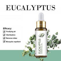 퓨어 천연 라벤더 에센셜 오일 디퓨저 10ml 유칼립투스 레몬 자스민 민트 제라늄 로즈 티 트리 아로마, [01] 10ml, [20] Eucalyptus Oil
