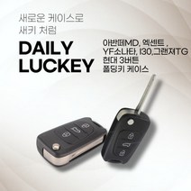 아반떼MD 엑센트 YF소나타 I30 YF소나타 그랜져TG 현대 3버튼 폴딩키 케이스, 단품