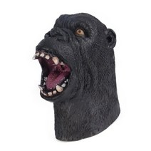 메카 고질라 킹오브몬스터 피규어 고릴라 공룡 입상 침팬지 모델 라텍스 동물 마스크 헤드, 검은색