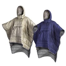 캠핑용 다용도 방수 패딩 망토 침낭 차박 입는이불, 네이비