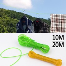 여행용빨래줄 옥상빨래줄 와이어빨래줄 와이어코팅빨래줄 10M/20M 와이어로프 캠핑빨래줄 휴대용빨래줄 빨래건조 빨랫줄, 10m, 길이