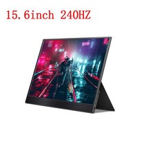 포터블모니터 4k FHD 휴대용 모니터 144hz 게임용 17.3 인치 19201080 풀 HD 더 큰 두 번째 확장 모바일 pc 노트북 게임 화면을 위한 type-c usb, 15.6인치 240hz, au 플러그