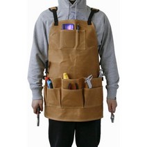 Gandecor Heavy Duty Apron Woodworking Waxed Canvas Work with Pockets-Tools Apron-Shop Adjustable, Kahaki