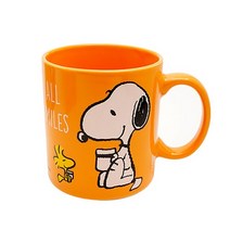 스누피 데일리 컬러 도기 머그컵(오렌지) 400ml
