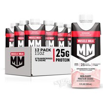머슬 밀크 프로틴 셰이크 단백질 보충제 딸기맛 330ml X 12팩 MUSCLE MILK GENUINE PROTEIN SHAKE STRAWBERRIES