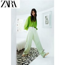 루즈핏 긴팔 ZARA 자라 여성 그린 가오리 블라우스