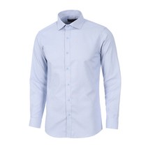 로베르따셔츠 남성용 P/C 솔리드 슬림핏 블루 긴소매 셔츠 RK3-454-2