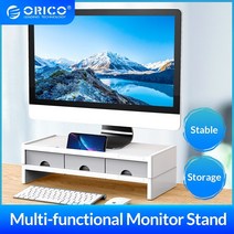 휴대용 모니터 4k 13인치 15인치 orico 데스크탑 스탠드 라이저 컴퓨터 화면 3, 단일 흰색 파란색