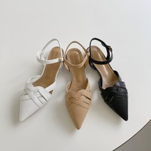 구두모모 꼬임 디테일 스틸레토 슬링백 (2.3cm)