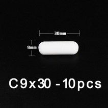 PTFE-자석 교반기 교반 막대 원통형 타입-C 자석 믹서 화이트 스핀 바 다양한 크기 가능 10개, C9x30mm-10pcs