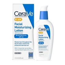 CeraVe AM 페이셜 모이스처라이징 로션 & 선스크린 3 oz SPF 30 오일 프리 논코메도제닉, 1개