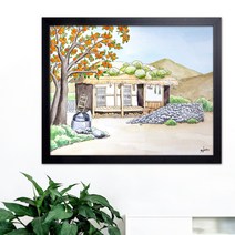 나봄갤러리 감나무와 초가집 3 감그림 감나무 액자 사업장추천그림, 1.심플 블랙 액자