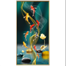 Yangzhou 3D 다이아몬드 황금 물고기 대형 보석십사수 라운드 큐빅 DIY세트 집순이 집돌이 취미 태교십자수200010734, 45x70