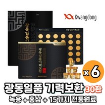 광동 기력보환 녹용 홍삼 기력보환 30환 전통원료 환 1일1회 광동기력보환 건강선물 먹는법, 6개