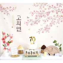 [소장] 반납X 예약 X 부모님 생신 상차림 환갑 칠순 팔순 고희연 산수연 회갑연 셀플 상차림 생일 파티 소품, 벚꽃_현수막, 선택안함