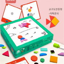 기하학 창조적인 자석 원목 퍼즐 시지각 모양만들기 교구 장난감 작업치료 인지치료, 녹색 여우