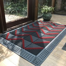 솔매트 조립식 맞춤 퍼즐 매트 상가 매장 회사 관공서 학교 출입구 발매트 자리 발판 45x75cm, A형 레드 스트라이프