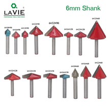 밀링공구 1pc 6mm v bit cnc 솔리드 카바이드 엔드 밀 텅스텐 스틸 목공 밀링 커터 3d wood mdf 라우터 비트 60 90 120 150도, 6x22x90도