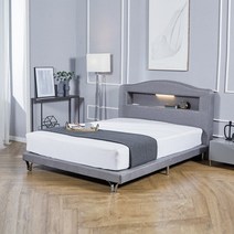 디온 패브릭 투매트침대+독립매트리스 SS, 그레이