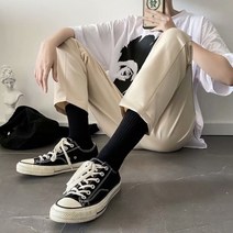 남자 키작남 키작은 다리짧은 허벅지두꺼운 허벅돼 백바지 크림색 슬랙스 브랄로 바지 코디