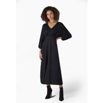 Ro&Zo 로앤조 BUTTON FRONT 미디 데일리 블랙 휴양지 봄 여름 가을 원피스 [독일]