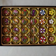 송화버섯 다식(24구)-상견례선물 고급선물 친환경 버섯 볶은가루와 천연꿀 전국 요리대회 금상, 이중다식(24구/컬러), 1개