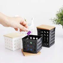 탕비실 티백 커피 보관 미니 수납 바구니 싱크대정리 주방수납, 미디움 블랙