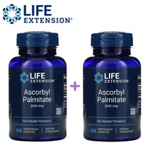 (1+1) 라이프익스텐션 아스코빌 팔미테이트 500mg 지용성 비타민C 100 베지캡슐 2팩