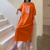 0 velys 자연스럽고 편안한 멋 퍼프 프린팅 롱 원피스 CSO1099 반팔 원피스